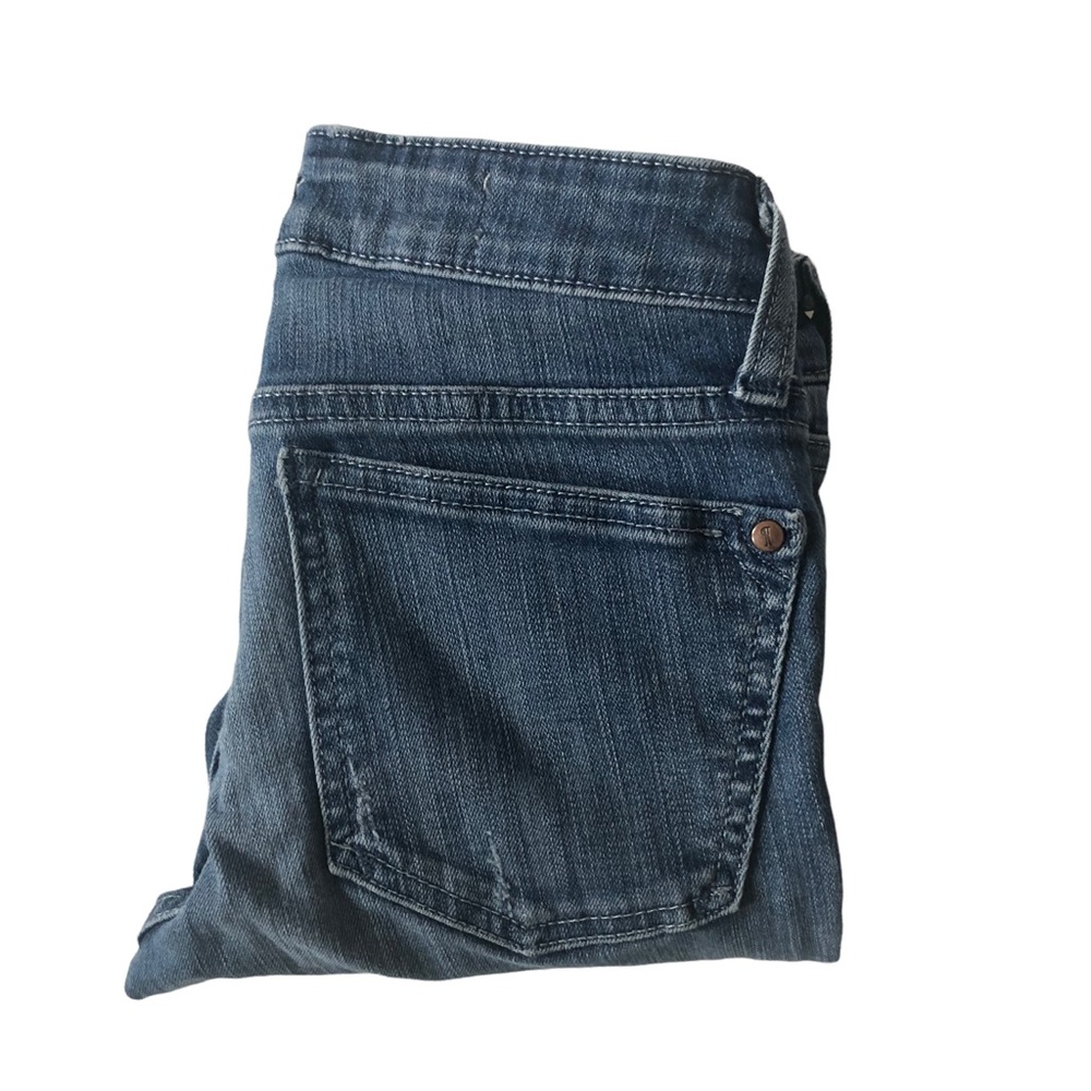 Pilcro and the letterpress Low Rise Stretch Distressed Raw Hem Skinny Jeans
